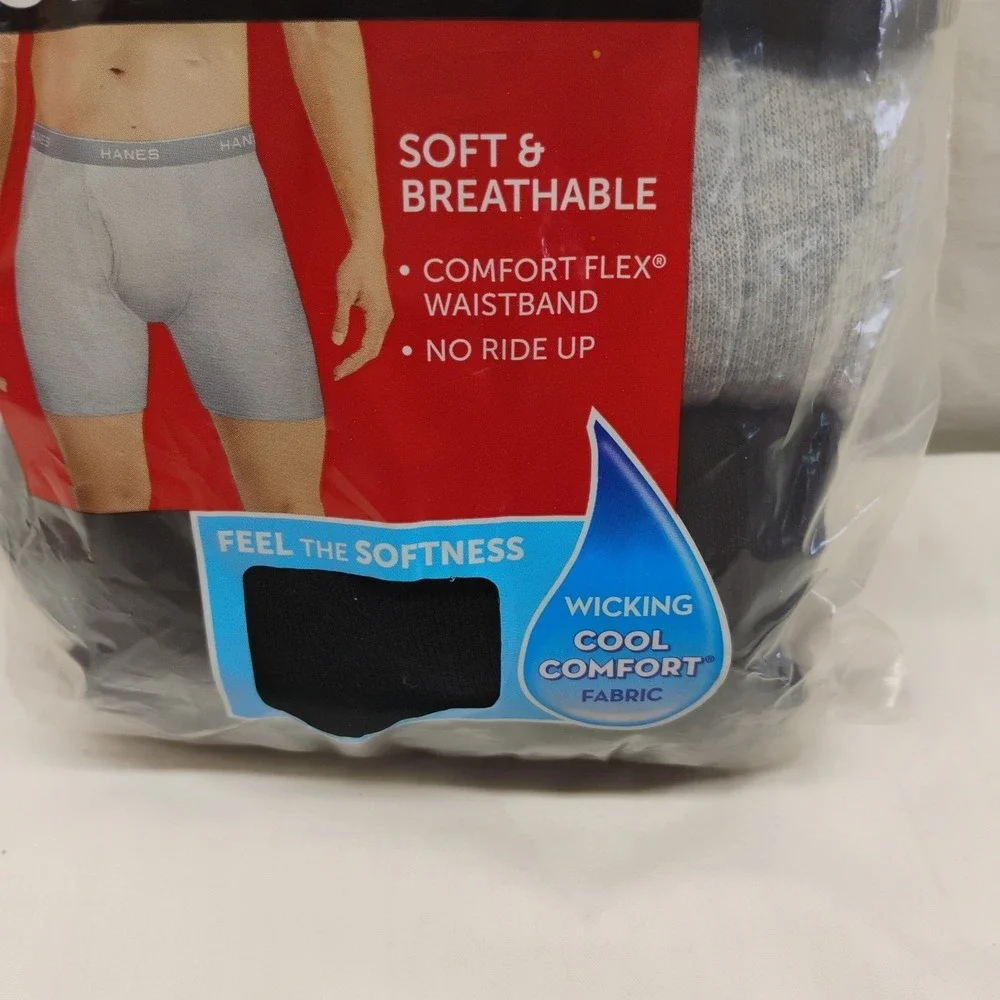 Hanes Tagless Cool Comfort Soft Mens 3-pk Lightweight Large 36-38 Boxer Briefs